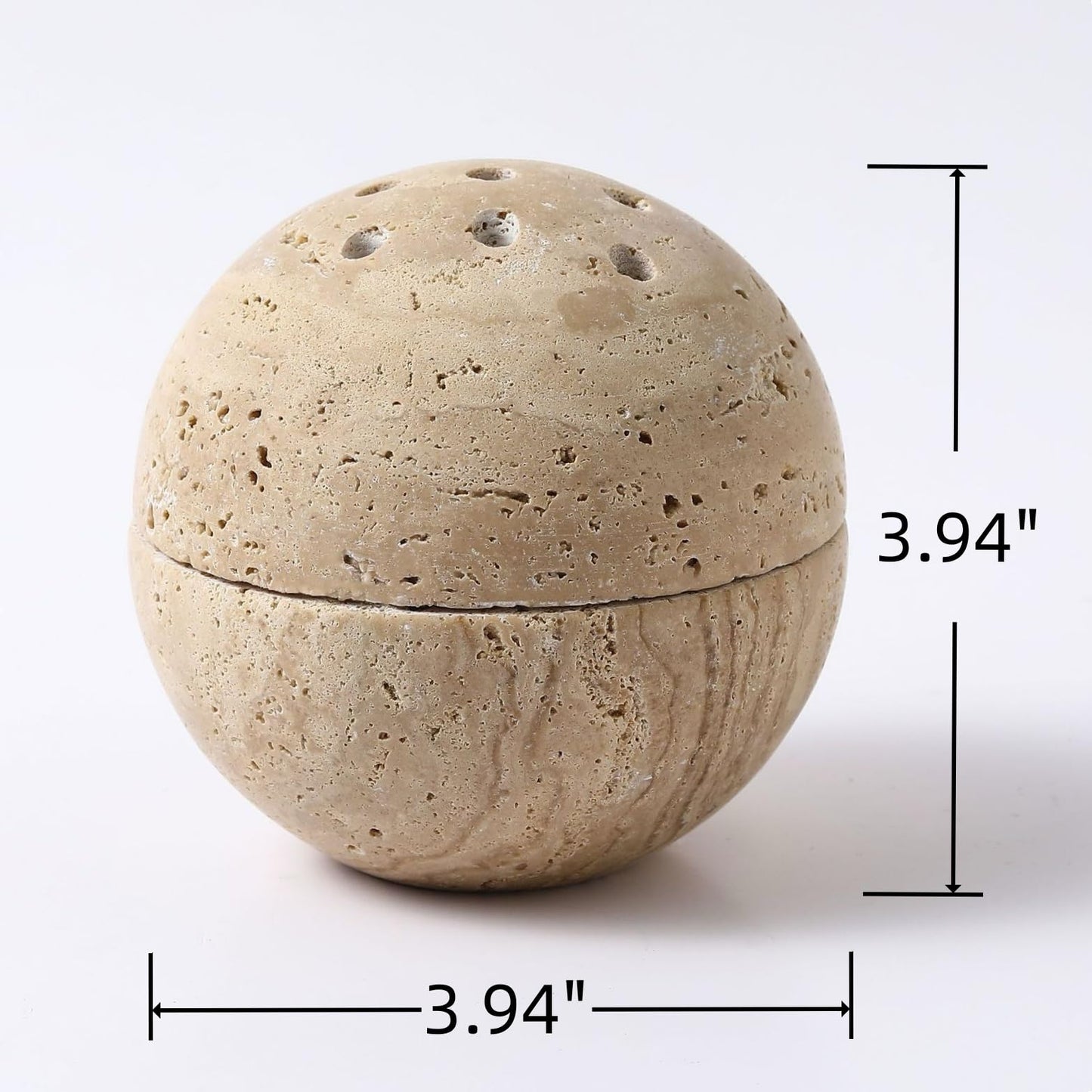 Natural Marble Incense Holder, Palo Santo and Sage Burner, Handmade Incense Burner for Smudging, Incense Burning, and Home Decoration (Cream)