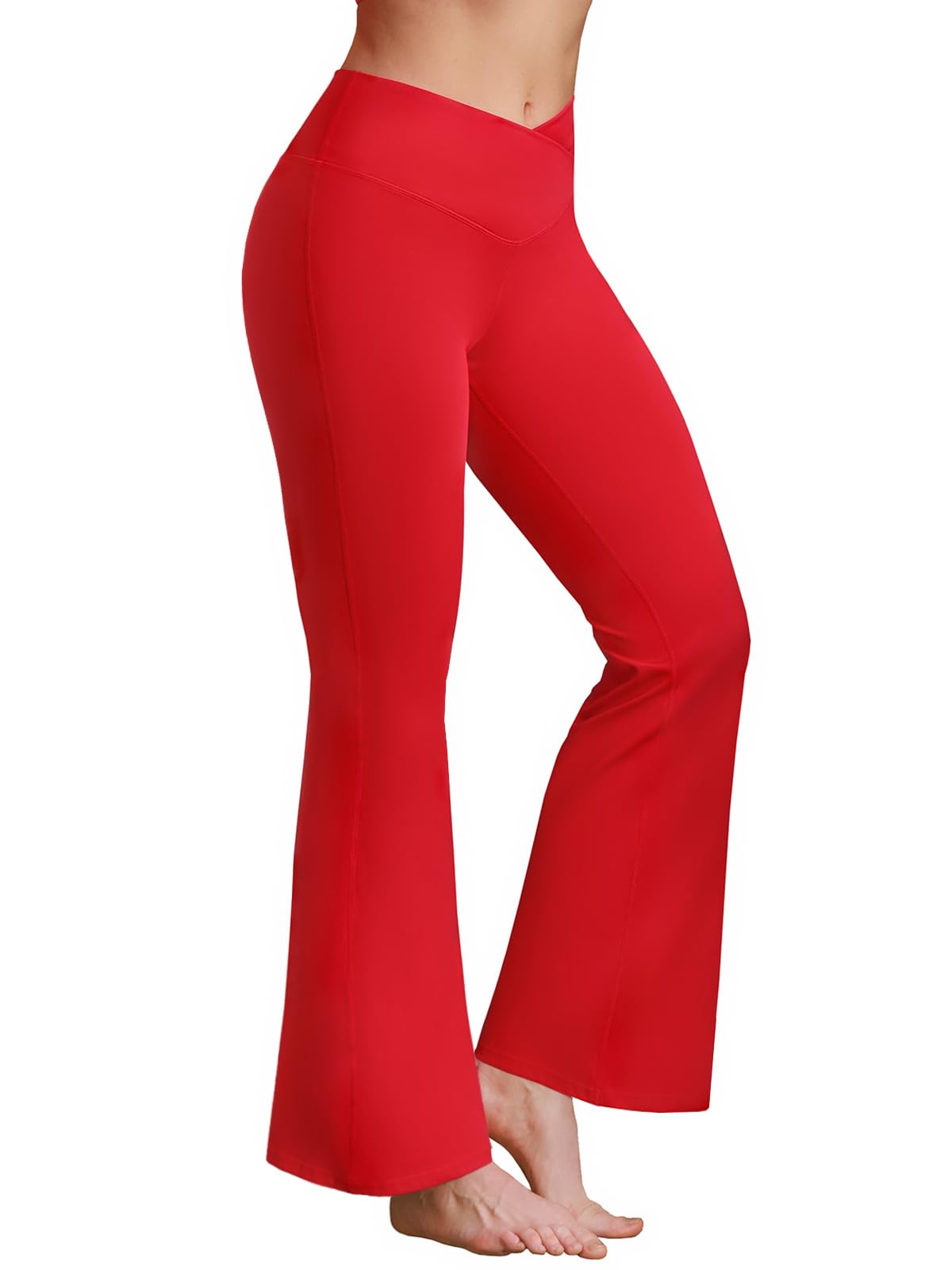 BRXL Flare Leggings for Women V Cross Over High Waisted Wide Leg Yoga Pants Bell Bottom Gym Workout Pants Tummy Control