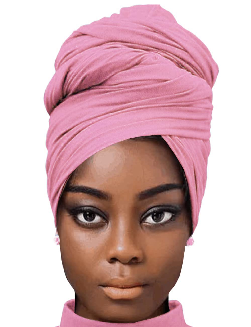 African Scarfs for Women Head Wraps Stretch Turbans Jersey Bun Styles Headbands for High Ponytails