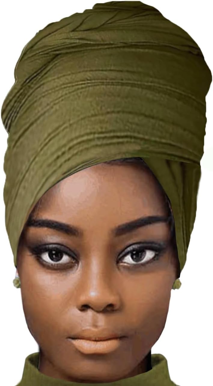 African Scarfs for Women Head Wraps Stretch Turbans Jersey Bun Styles Headbands for High Ponytails