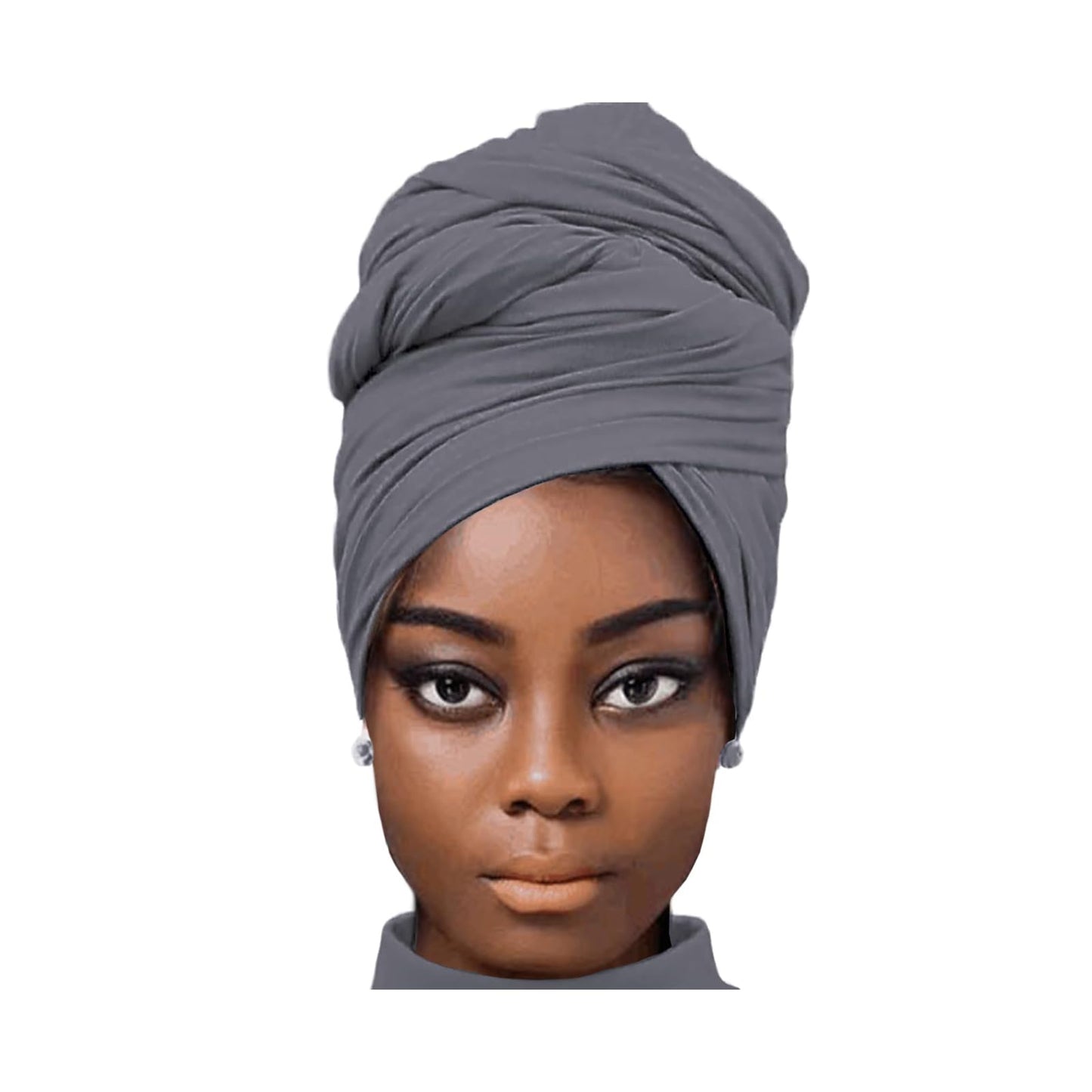 African Scarfs for Women Head Wraps Stretch Turbans Jersey Bun Styles Headbands for High Ponytails