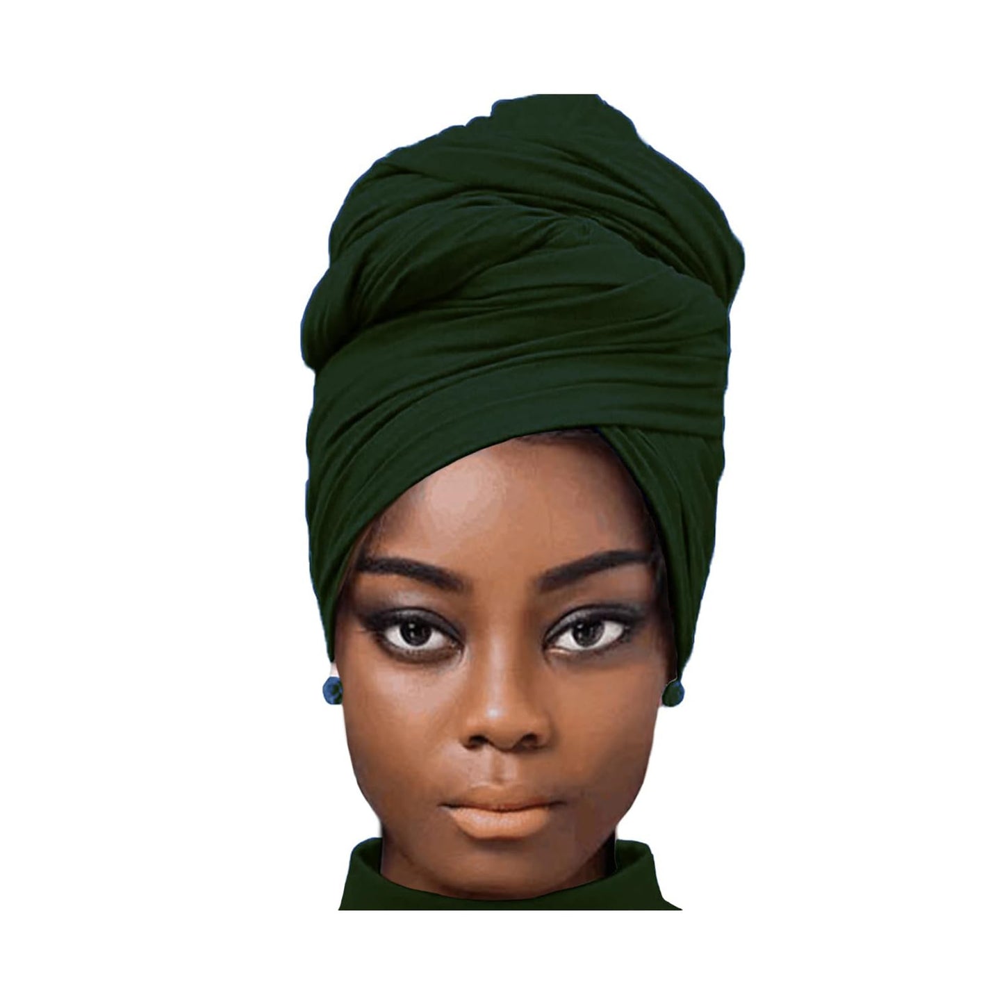 African Scarfs for Women Head Wraps Stretch Turbans Jersey Bun Styles Headbands for High Ponytails