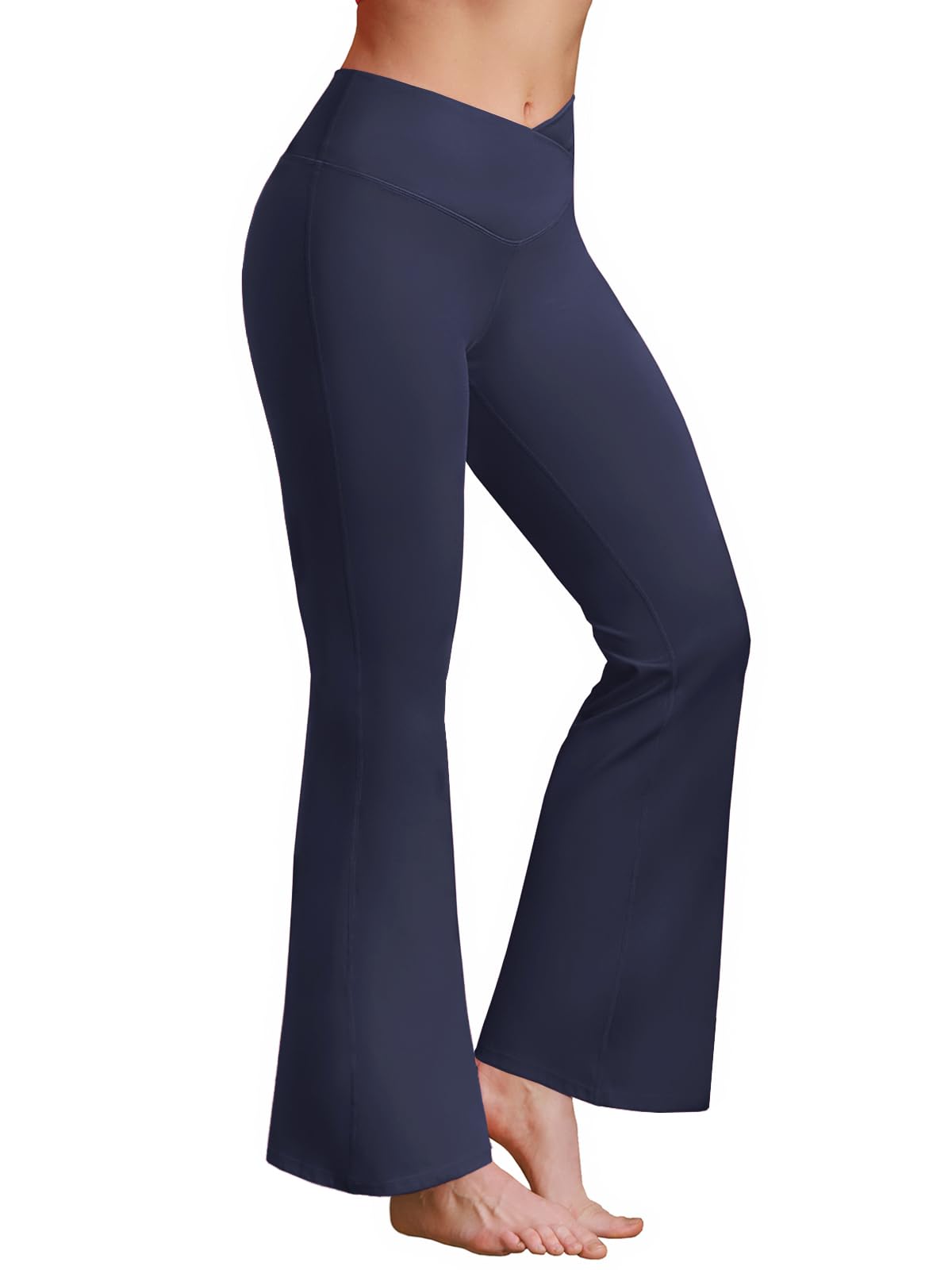 BRXL Flare Leggings for Women V Cross Over High Waisted Wide Leg Yoga Pants Bell Bottom Gym Workout Pants Tummy Control
