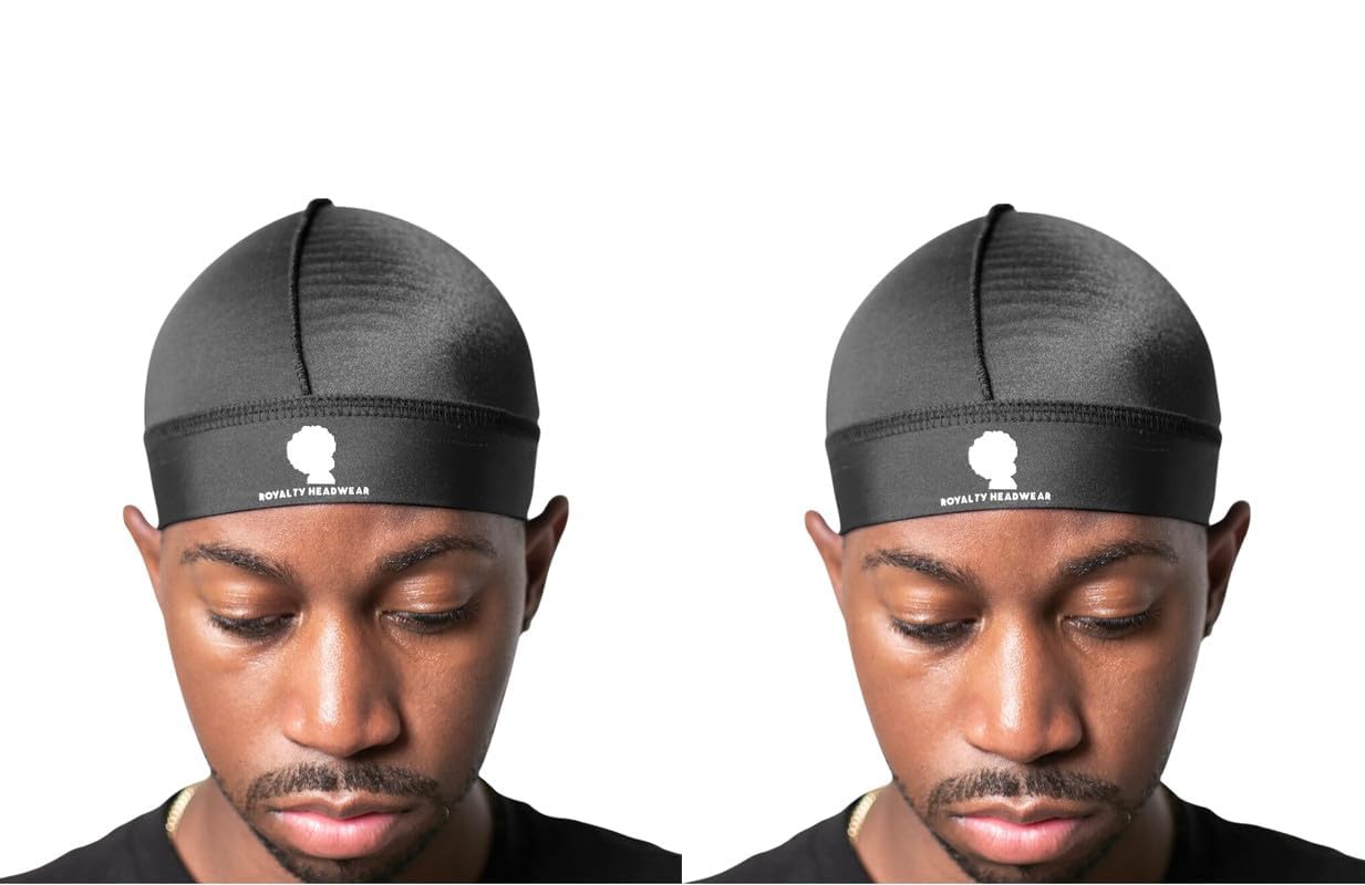 Royalty Headwear Silky Wave Cap for 360, 540 & 720 Waves, Soft Breathable Durag Skull Cap Beanie for Men