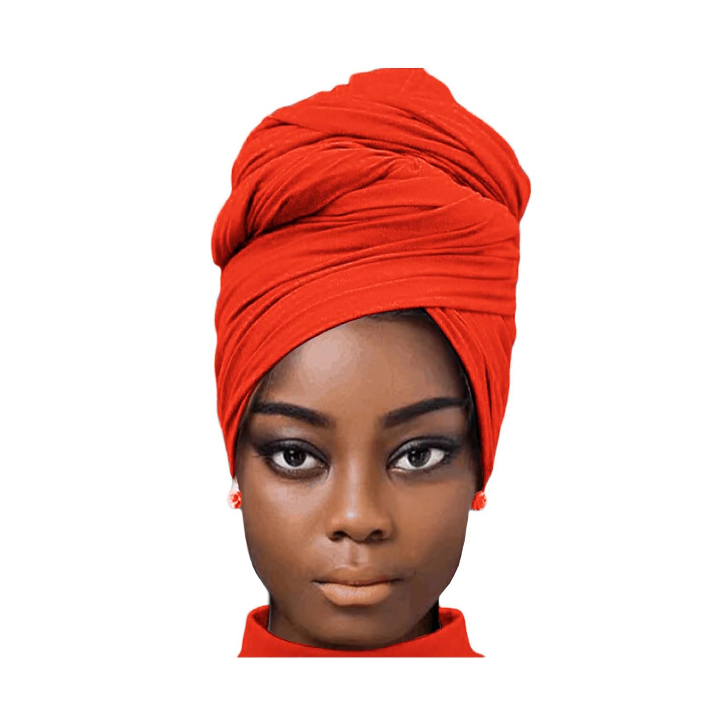 African Scarfs for Women Head Wraps Stretch Turbans Jersey Bun Styles Headbands for High Ponytails