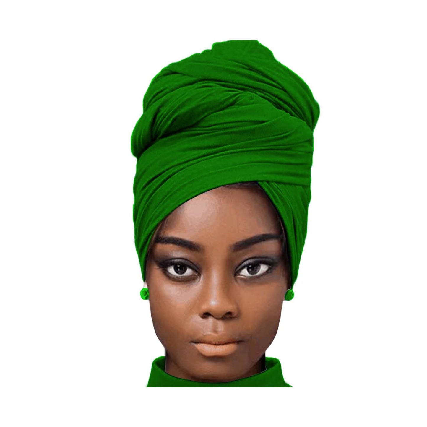 African Scarfs for Women Head Wraps Stretch Turbans Jersey Bun Styles Headbands for High Ponytails