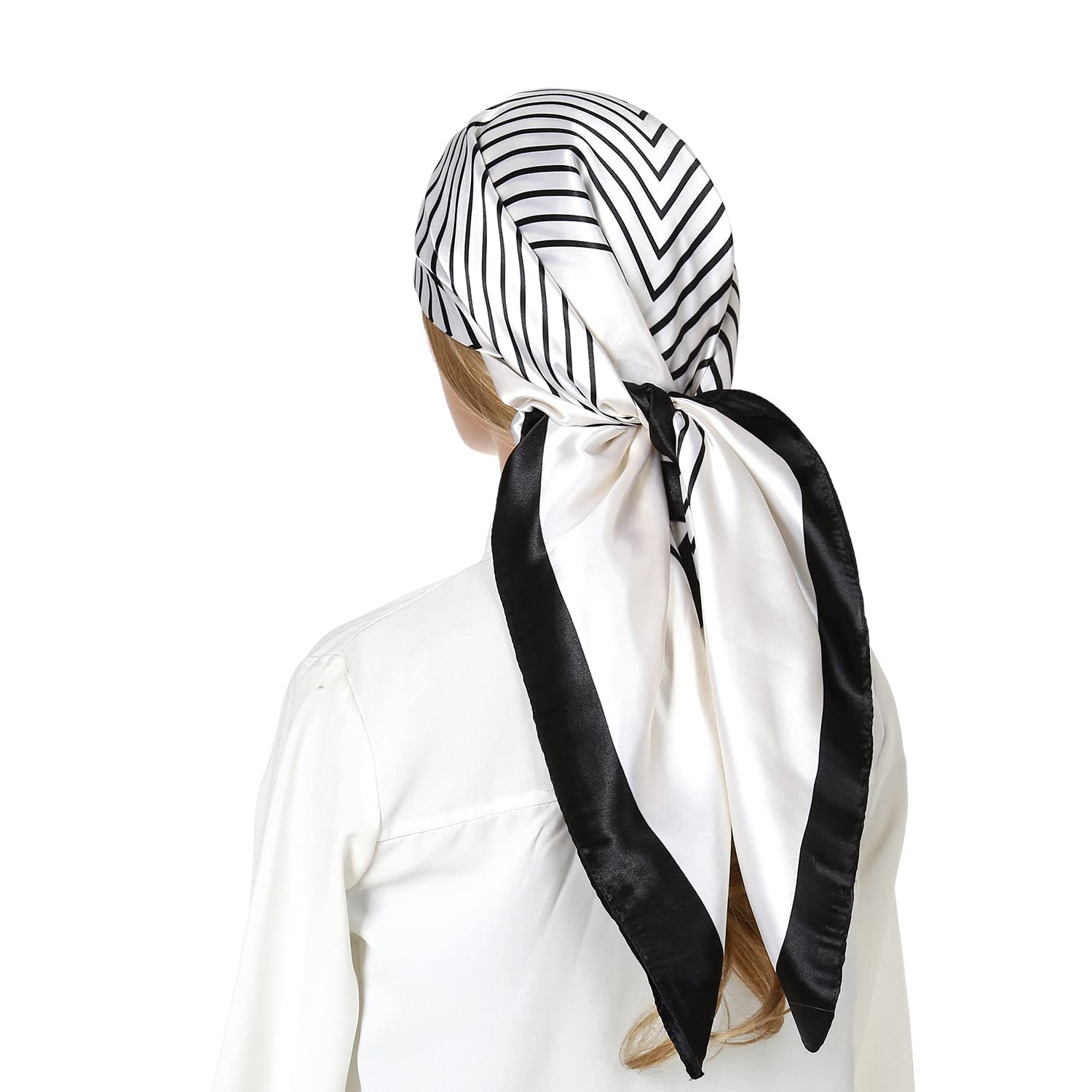 RIIQIICHY Head Scarf for Women Like Silk Satin Scarf for Hair Wrapping at Night Bandana Square Scarf for Sleeping 35 Inch