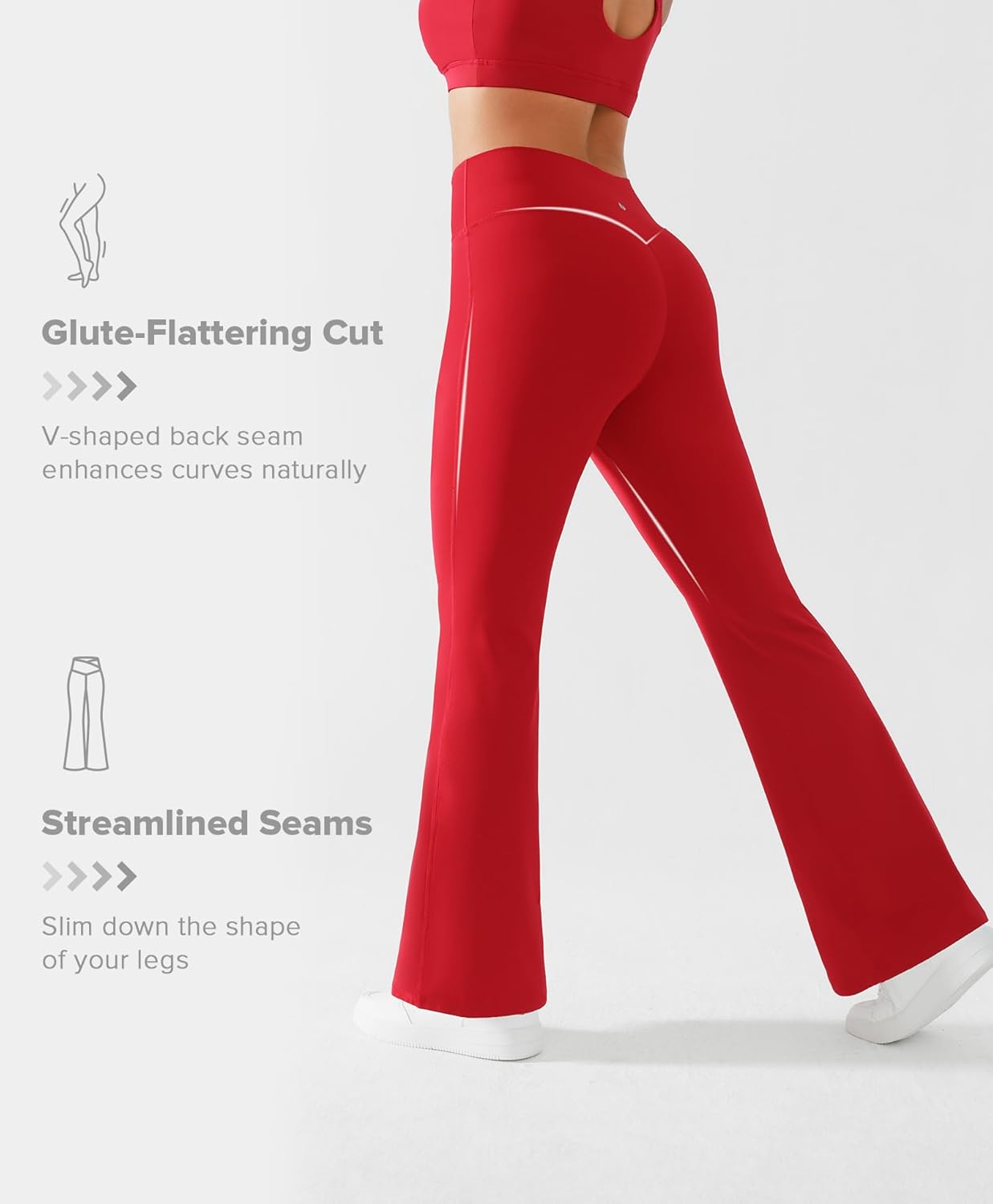 BRXL Flare Leggings for Women V Cross Over High Waisted Wide Leg Yoga Pants Bell Bottom Gym Workout Pants Tummy Control