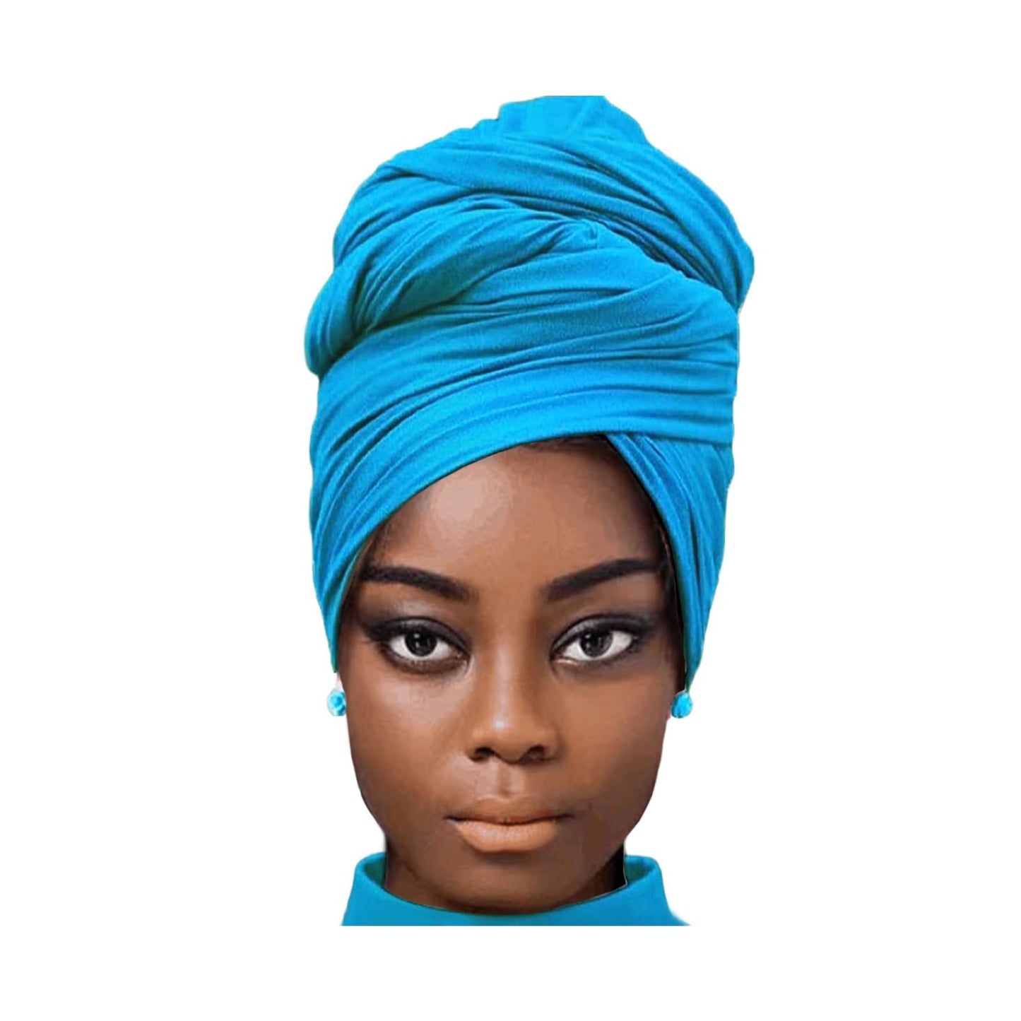 African Scarfs for Women Head Wraps Stretch Turbans Jersey Bun Styles Headbands for High Ponytails