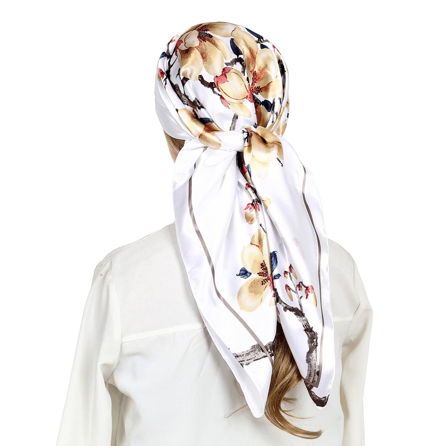 RIIQIICHY Head Scarf for Women Like Silk Satin Scarf for Hair Wrapping at Night Bandana Square Scarf for Sleeping 35 Inch