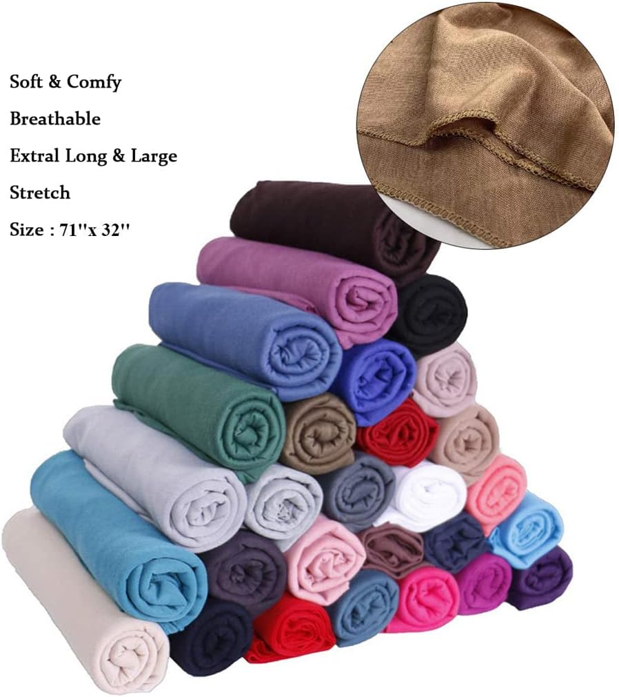 African Scarfs for Women Head Wraps Stretch Turbans Jersey Bun Styles Headbands for High Ponytails