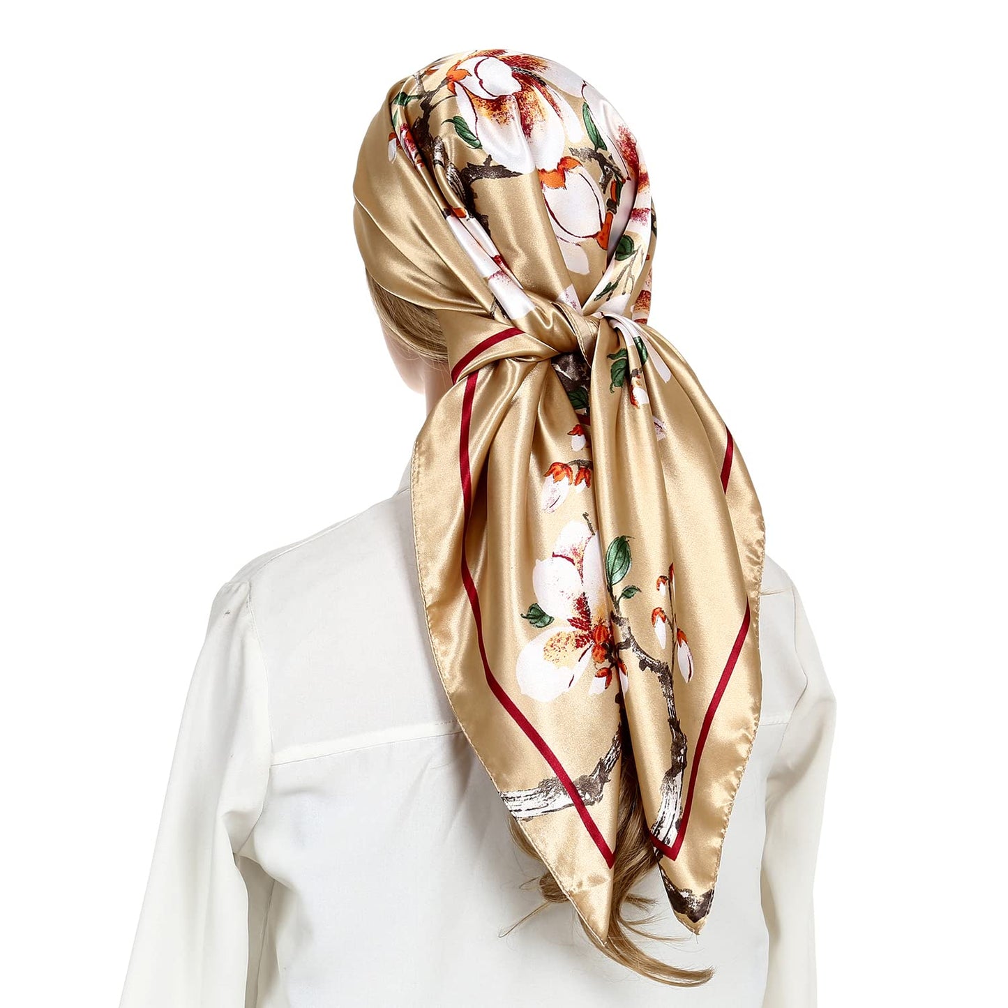 RIIQIICHY Head Scarf for Women Like Silk Satin Scarf for Hair Wrapping at Night Bandana Square Scarf for Sleeping 35 Inch