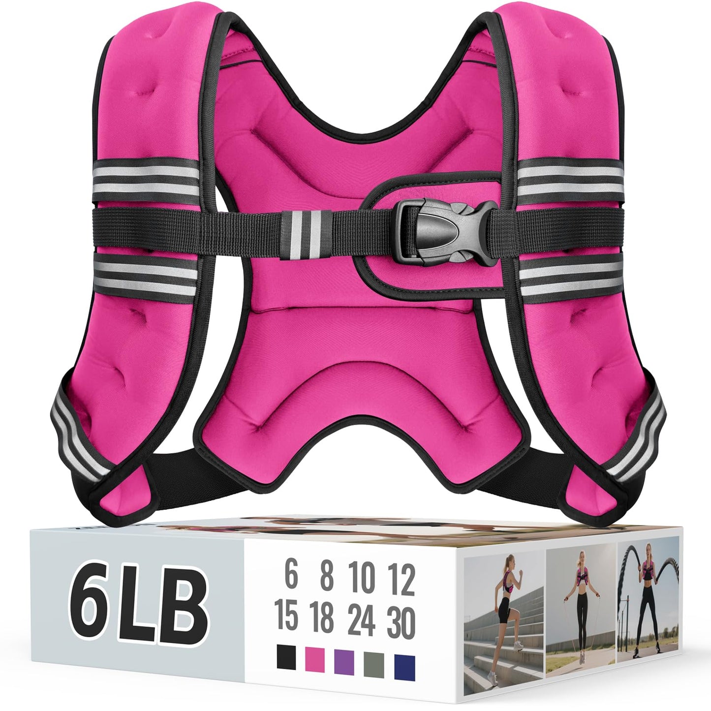 Zeerun Weighted Vest for Women & Men with Reflective Stripe and Adjustable Buckle, Comfortable & Durable Rucking Vest for Walking, Running & Strength Training