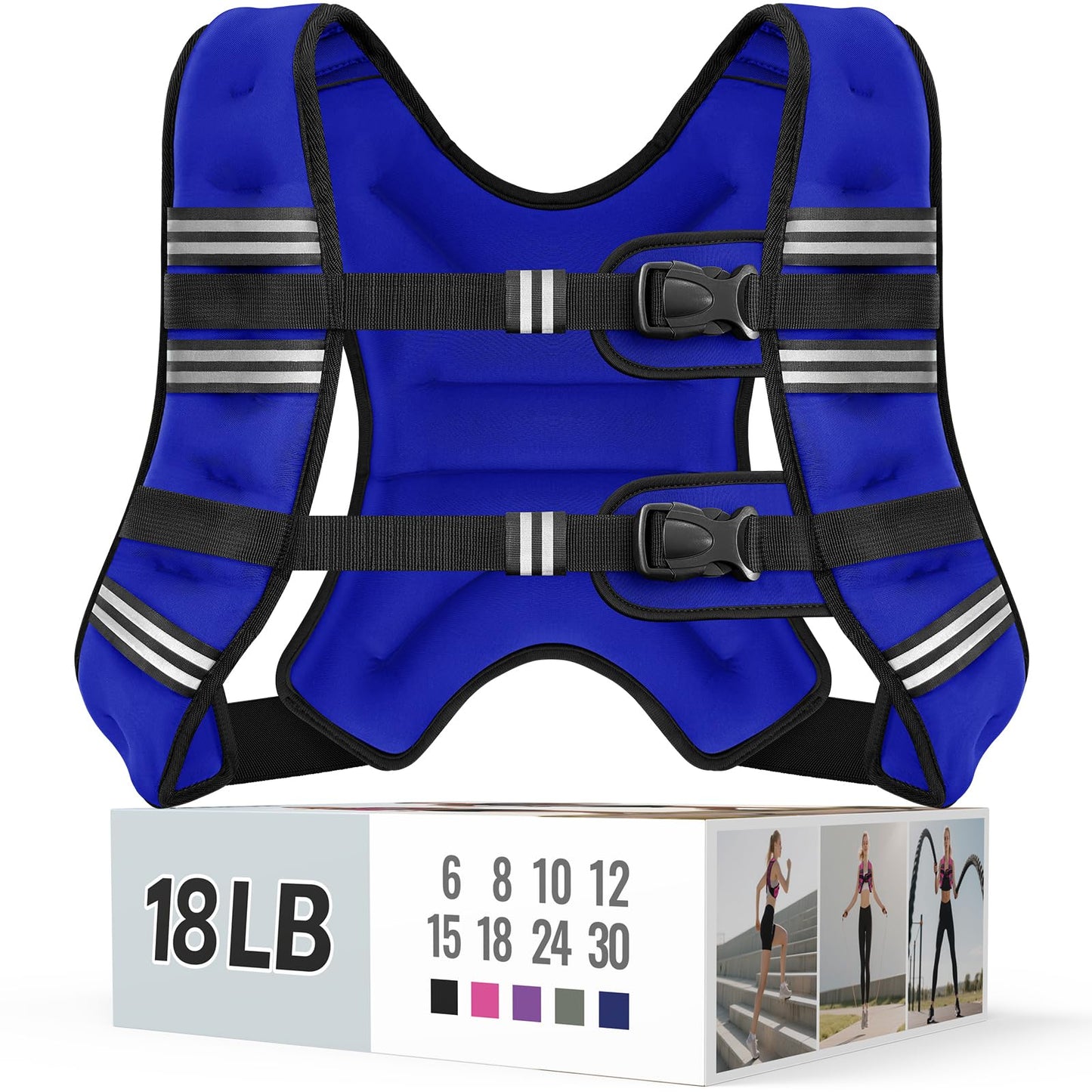 Zeerun Weighted Vest for Women & Men with Reflective Stripe and Adjustable Buckle, Comfortable & Durable Rucking Vest for Walking, Running & Strength Training
