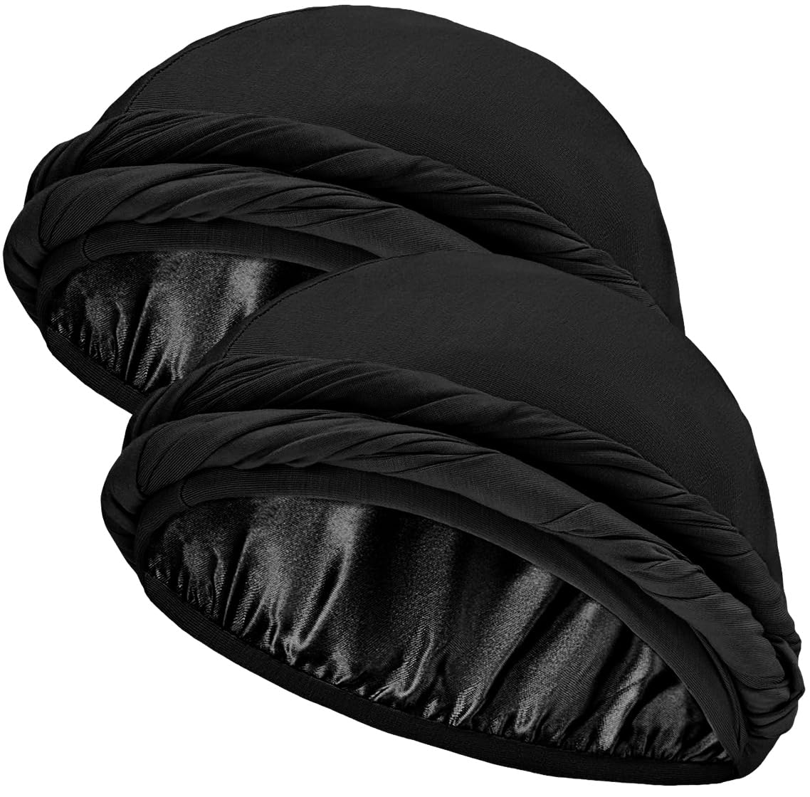 Ababalaya Upgraded Satin Lined Halo Turban Durag for Men &Women Sleeping Bonnet PRE-Tied Headwraps for Hair Loss