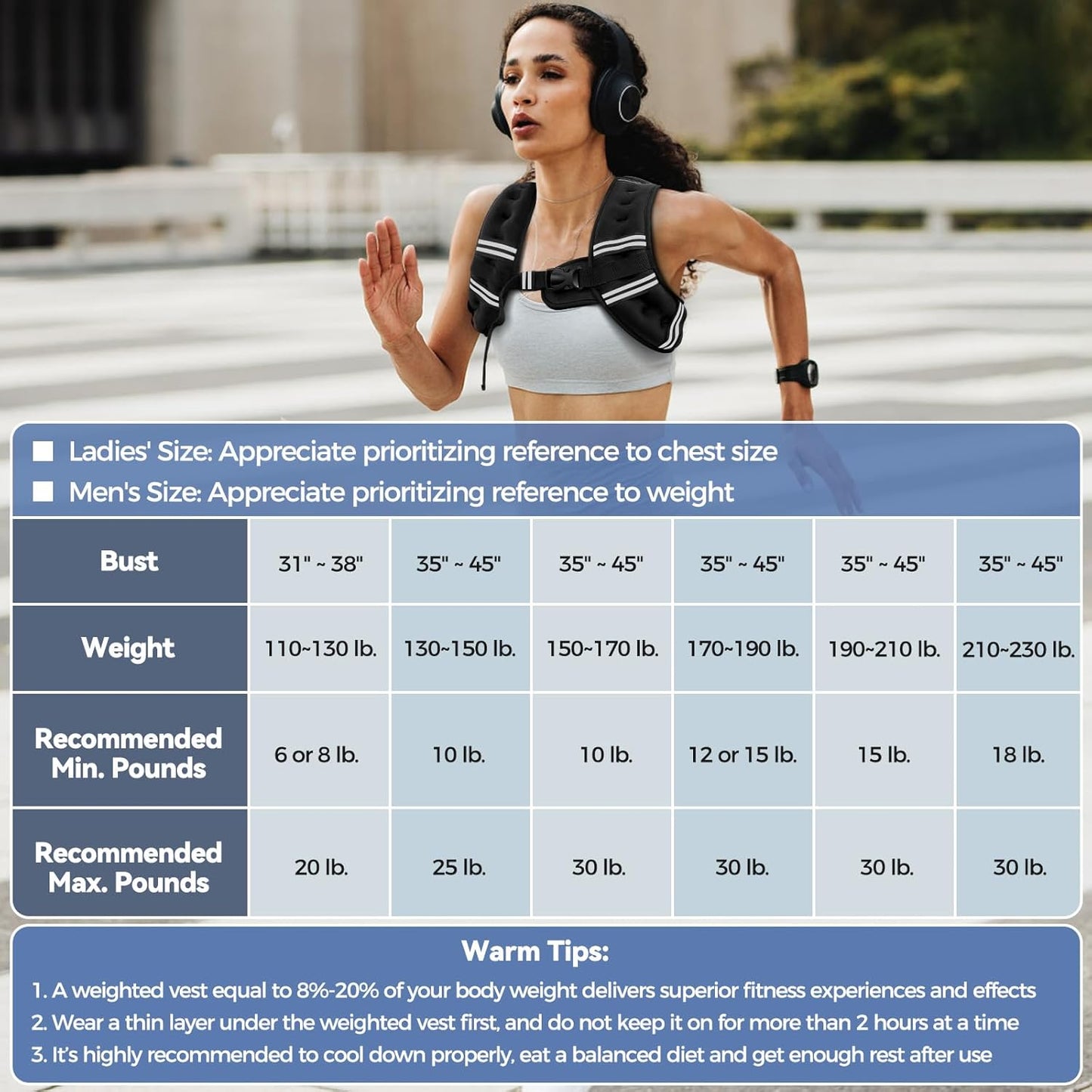 Zeerun Weighted Vest for Women & Men with Reflective Stripe and Adjustable Buckle, Comfortable & Durable Rucking Vest for Walking, Running & Strength Training