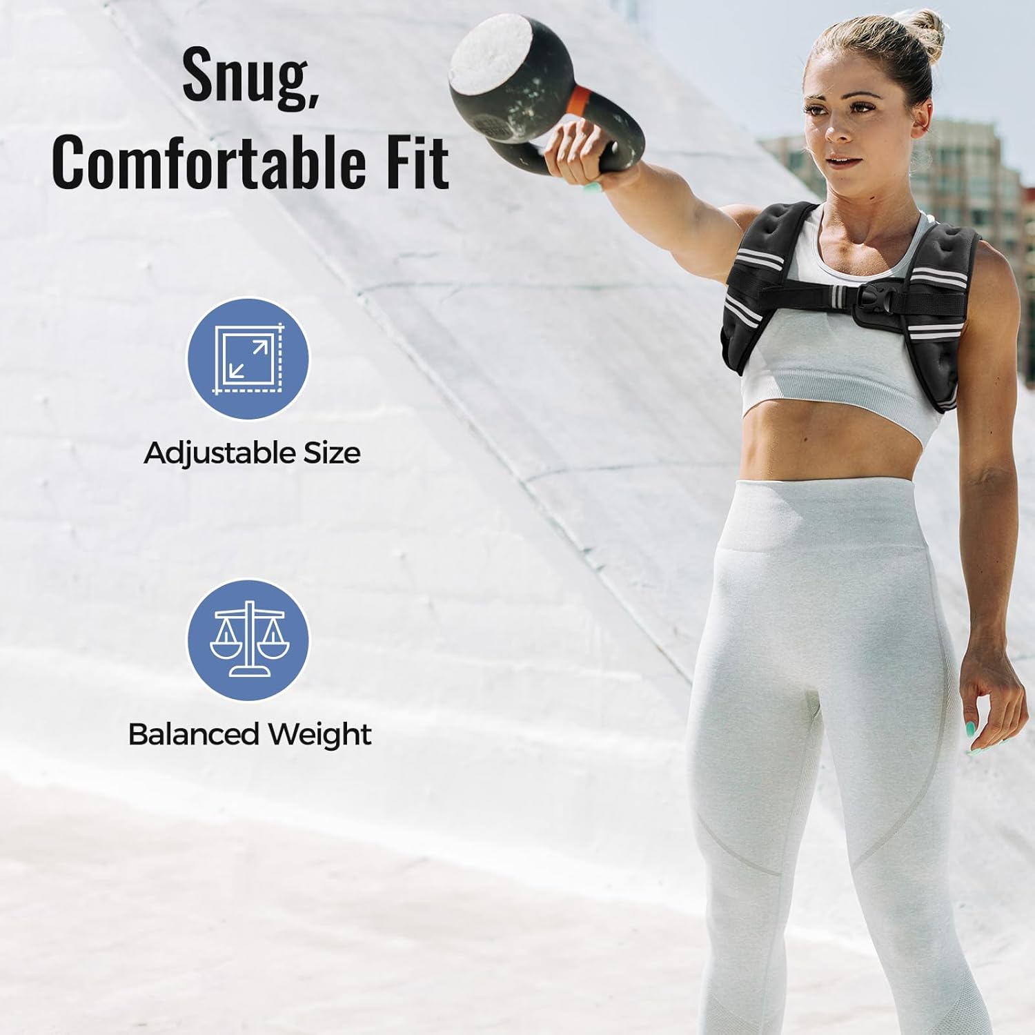 Zeerun Weighted Vest for Women & Men with Reflective Stripe and Adjustable Buckle, Comfortable & Durable Rucking Vest for Walking, Running & Strength Training