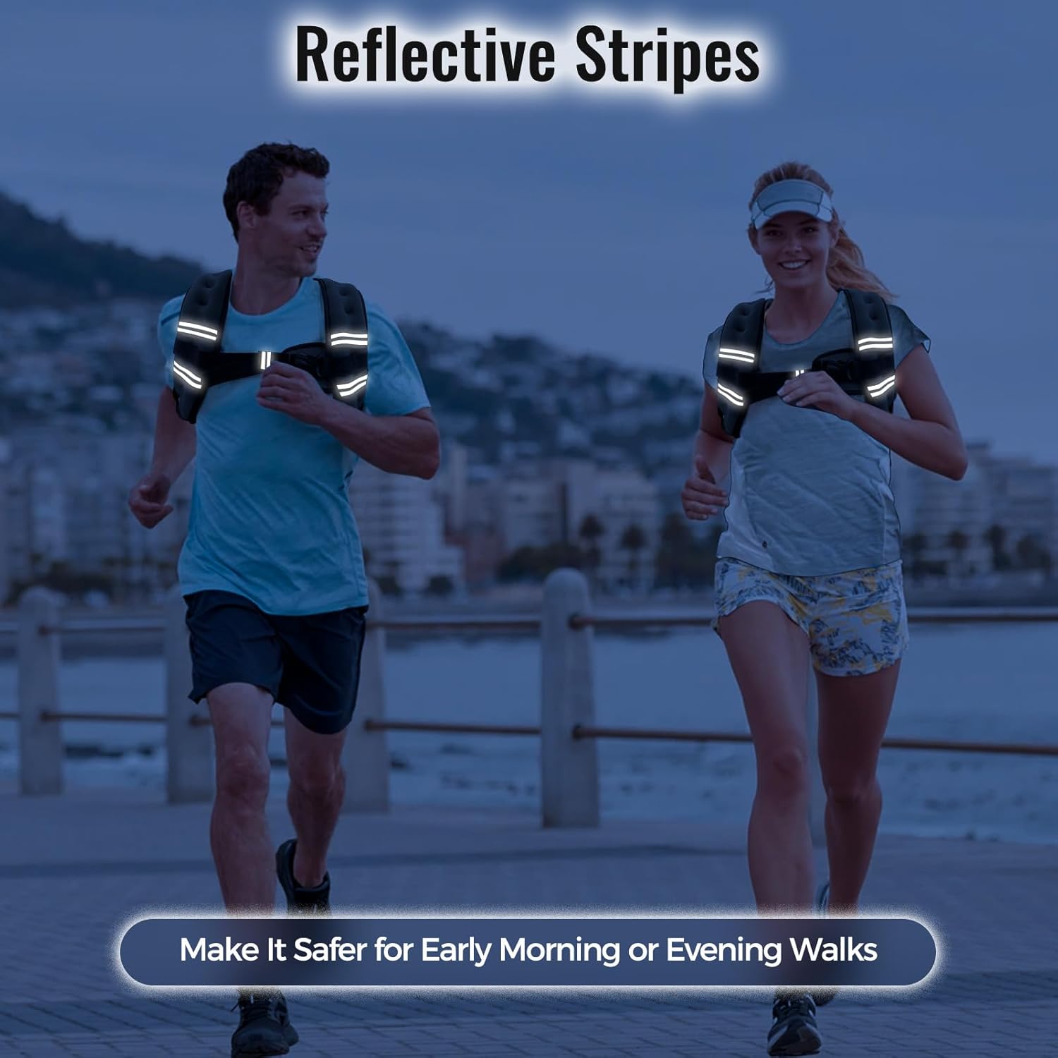Zeerun Weighted Vest for Women & Men with Reflective Stripe and Adjustable Buckle, Comfortable & Durable Rucking Vest for Walking, Running & Strength Training