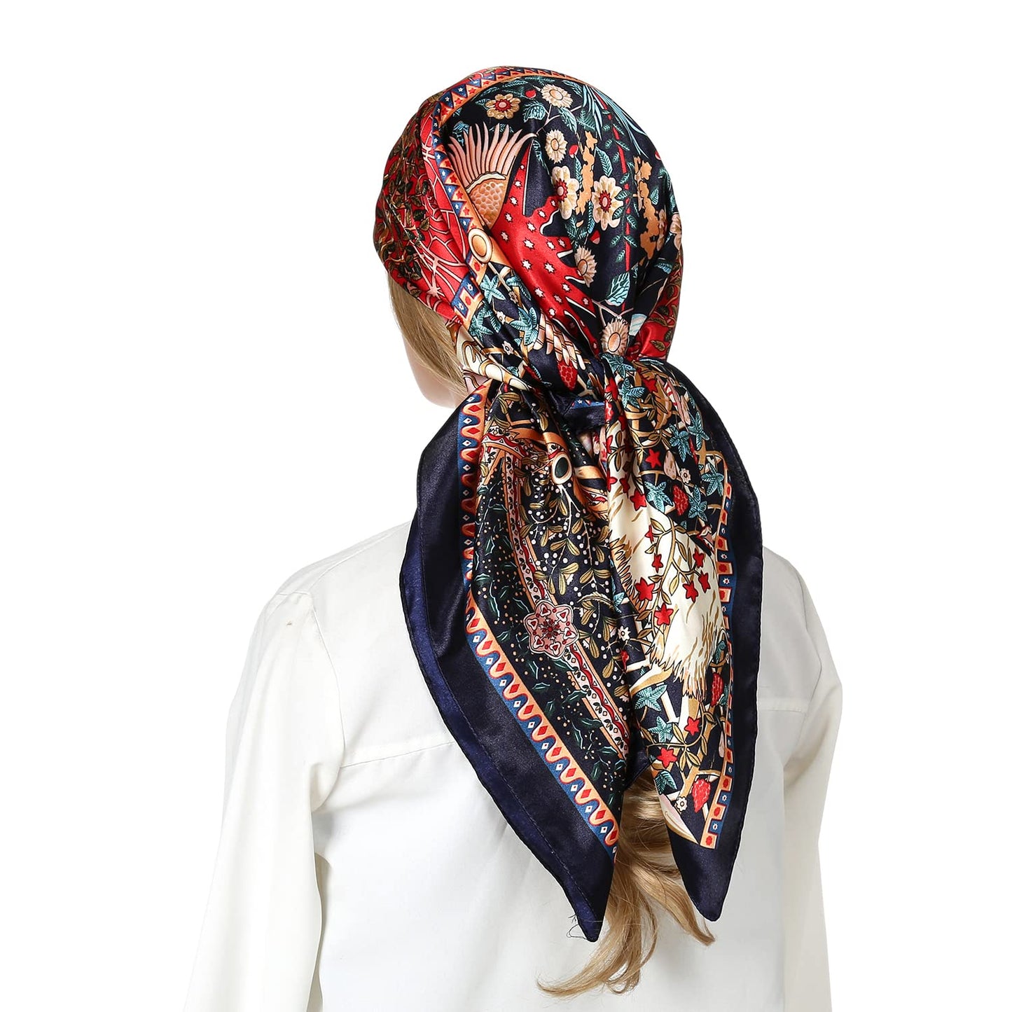 RIIQIICHY Head Scarf for Women Like Silk Satin Scarf for Hair Wrapping at Night Bandana Square Scarf for Sleeping 35 Inch