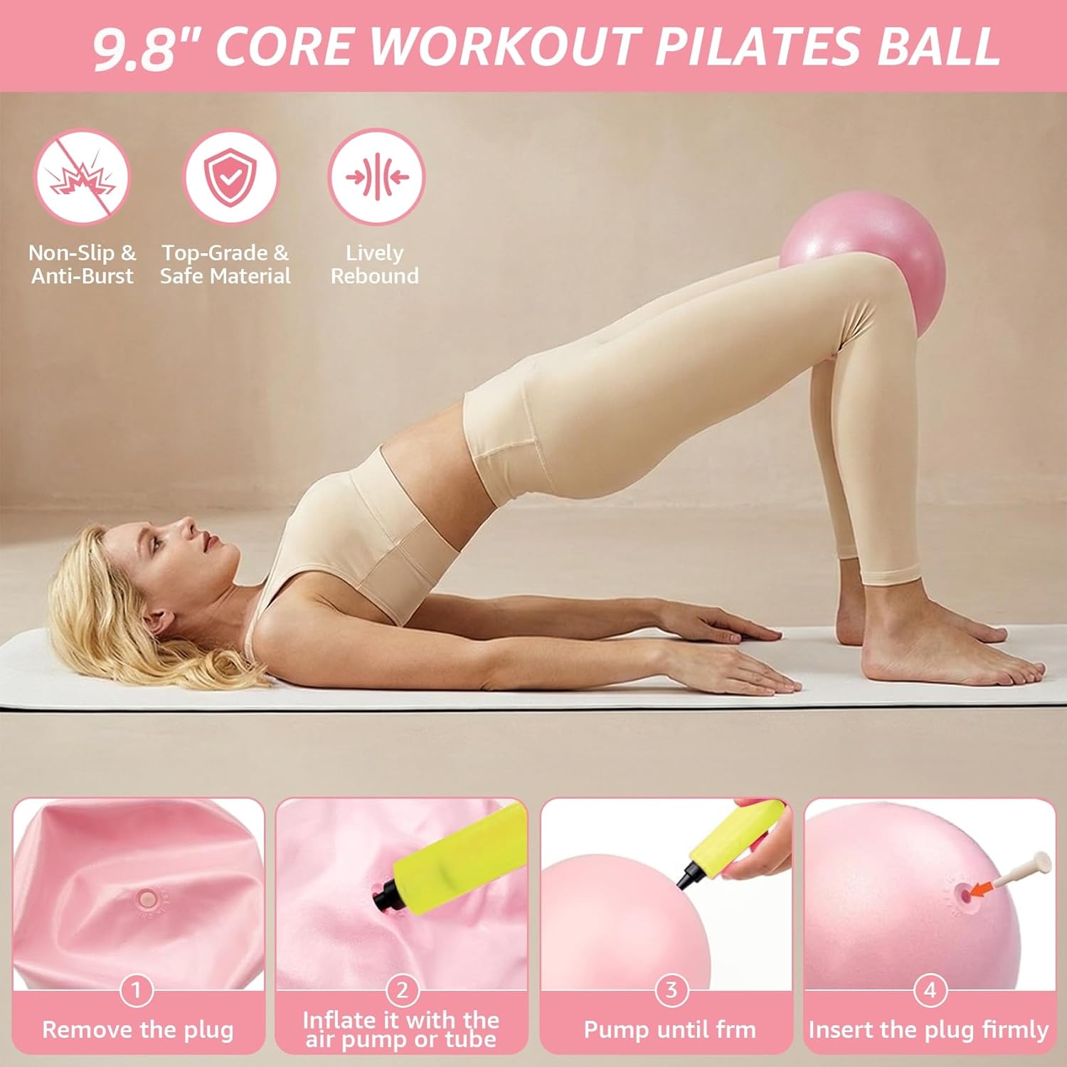 Home Pilates Kit 20 PCS, Pilates Equipment with Pilates Ring and Ball, 9 Level Resistance Bands, Jump Rope, Ankle Weights,Sliders & Grip Socks Accessories for Starter Home Workouts