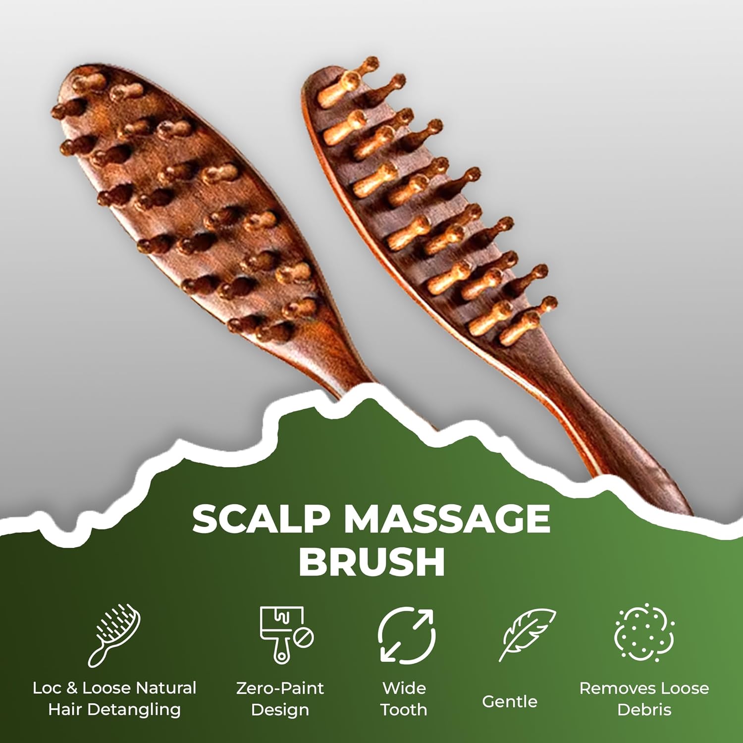 Locsanity Natural Sandalwood Locs Brush – Ergonomic Dreadlock Detangling Hairbrush with Natural Bristles for Twists & Loc Maintenance – Compact Travel Size & Durable Styling Tool for Men & Women