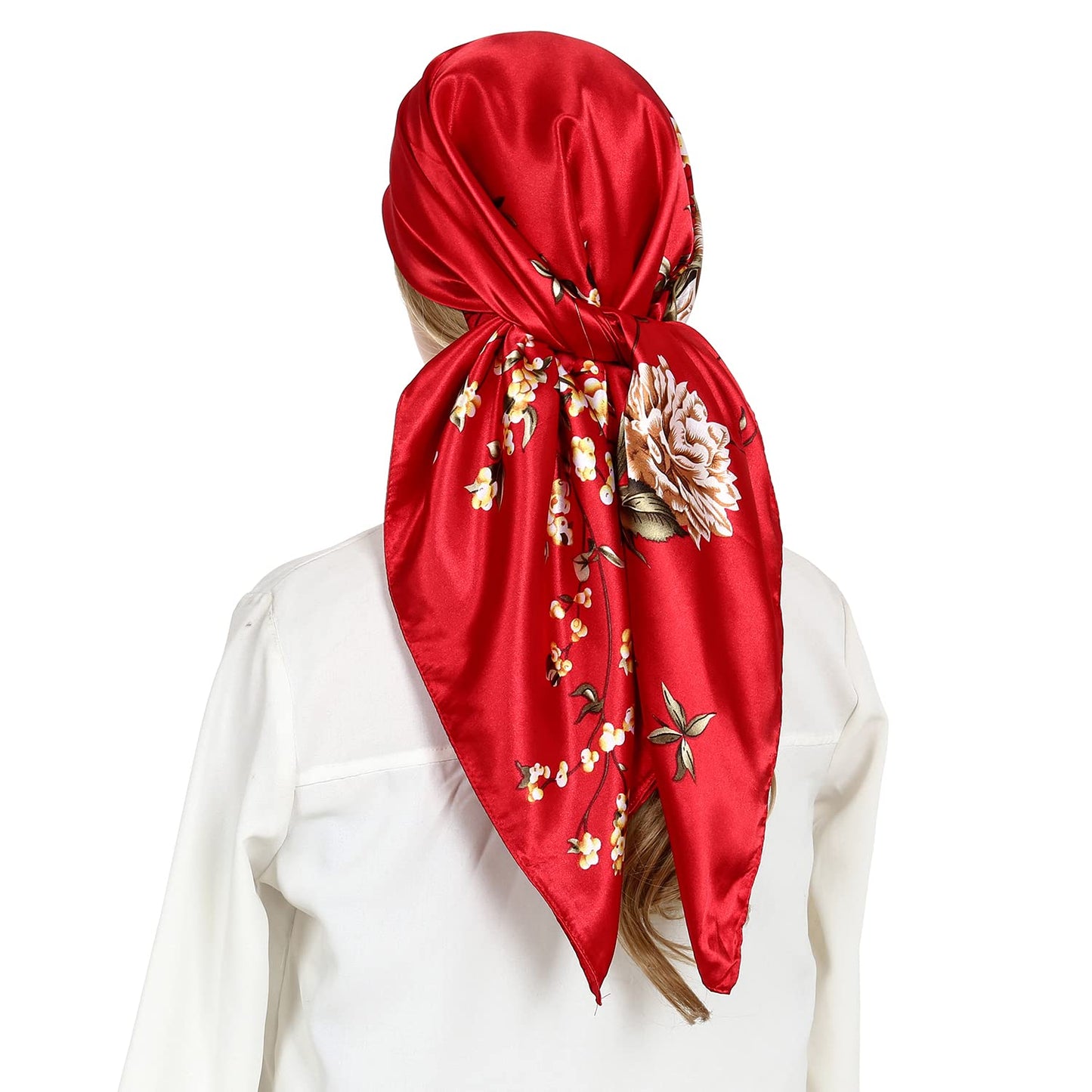 RIIQIICHY Head Scarf for Women Like Silk Satin Scarf for Hair Wrapping at Night Bandana Square Scarf for Sleeping 35 Inch
