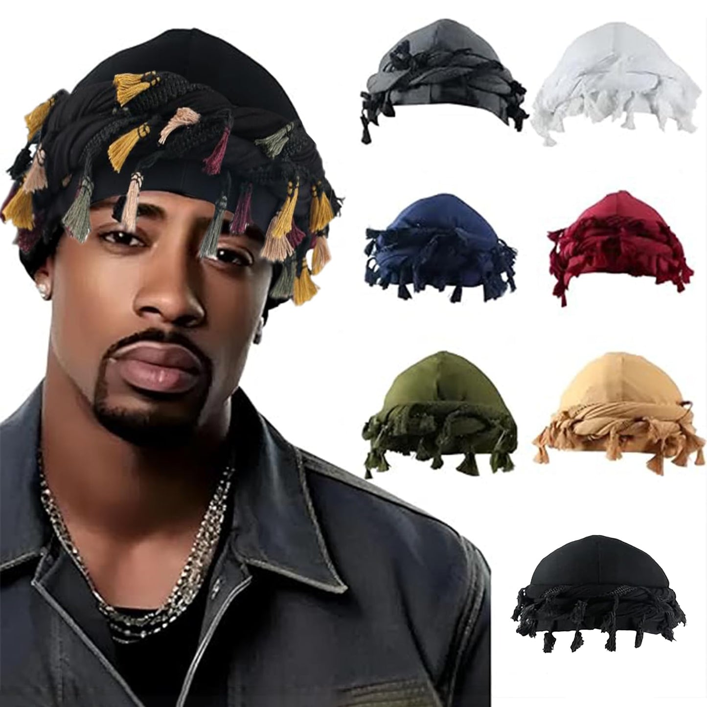 Gturytr Turban for Men Vintage Twist Head Wraps Durag Satin Lined Halo Turban for Women Modal and Satin Scarf Tie