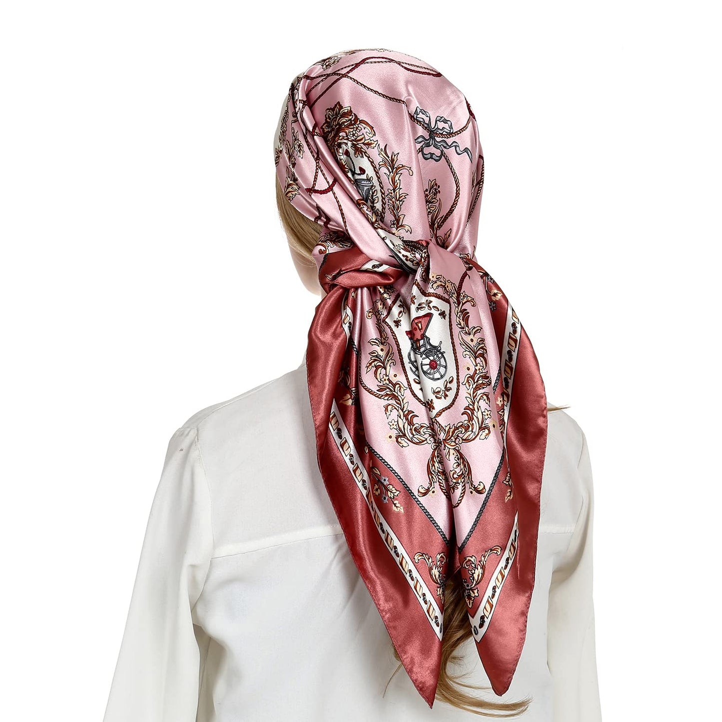 RIIQIICHY Head Scarf for Women Like Silk Satin Scarf for Hair Wrapping at Night Bandana Square Scarf for Sleeping 35 Inch