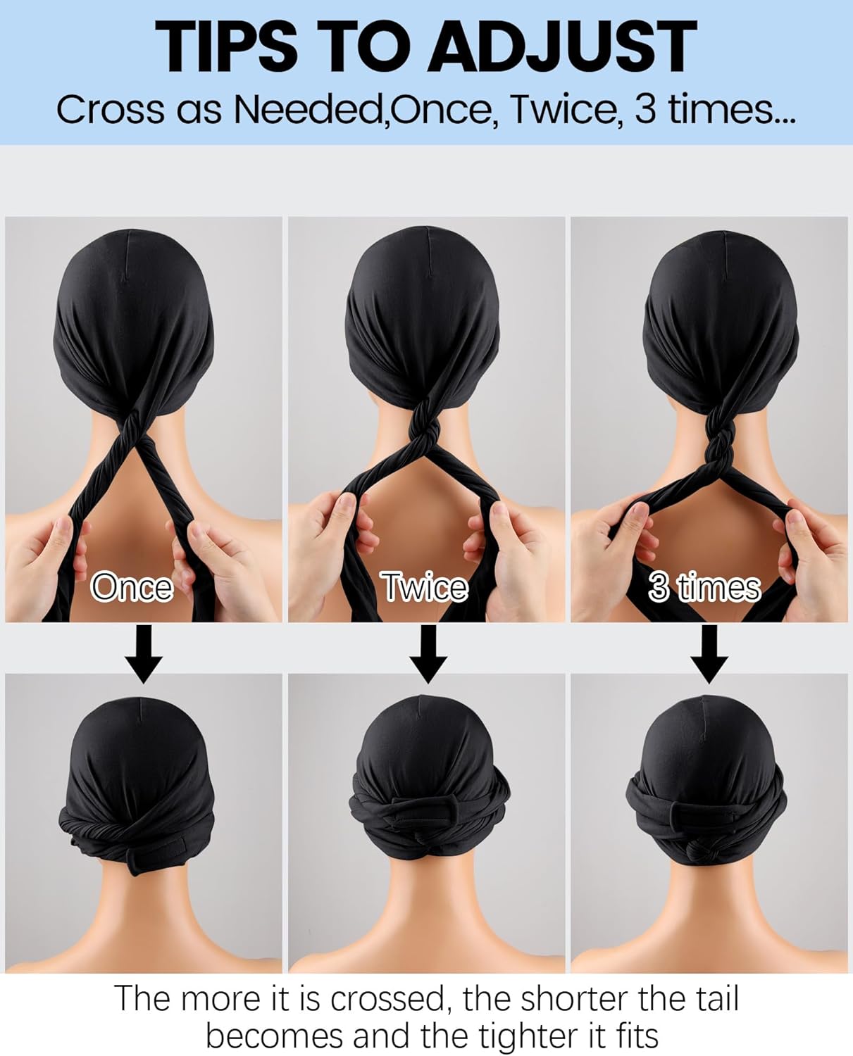 Ababalaya Upgraded Satin Lined Halo Turban Durag for Men &Women Sleeping Bonnet PRE-Tied Headwraps for Hair Loss