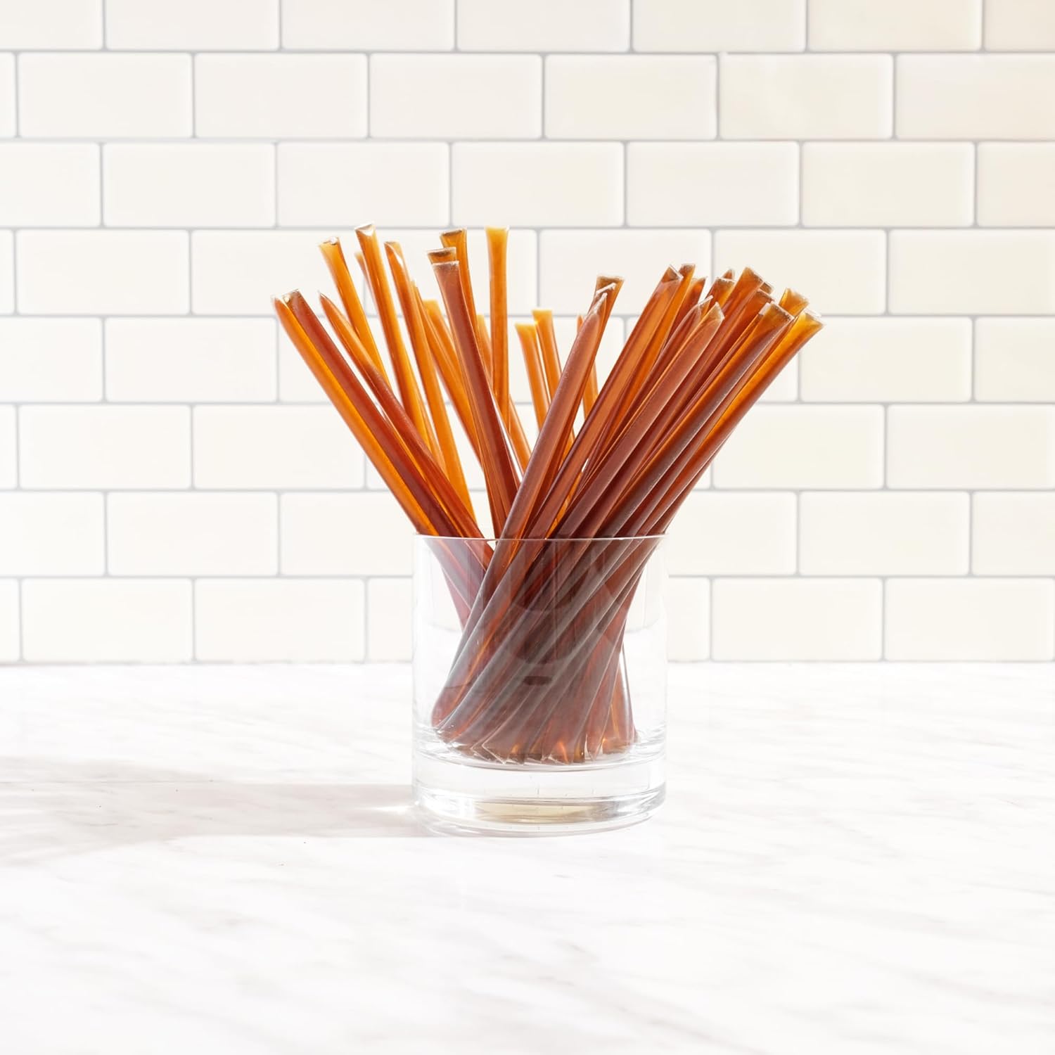Bees Knees Meyer Lemon Honey Sticks, 50 Count - Made with Wildflower Honey, Perfect for Tea, 15 Calories Per Serving - Unfiltered, Unprocessed, Undeniably Delicious, Bulk Single Serve Honey Straws