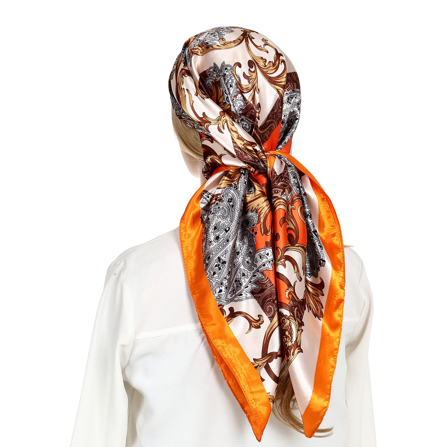 RIIQIICHY Head Scarf for Women Like Silk Satin Scarf for Hair Wrapping at Night Bandana Square Scarf for Sleeping 35 Inch