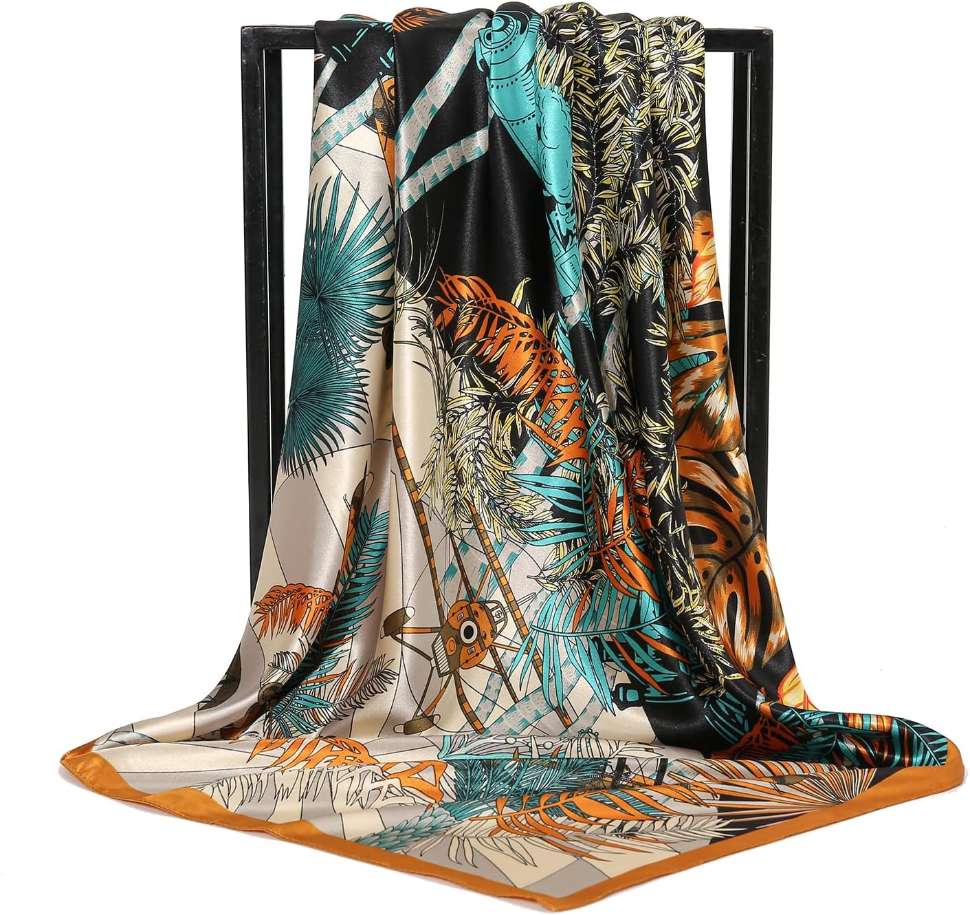 RIIQIICHY Head Scarf for Women Like Silk Satin Scarf for Hair Wrapping at Night Bandana Square Scarf for Sleeping 35 Inch