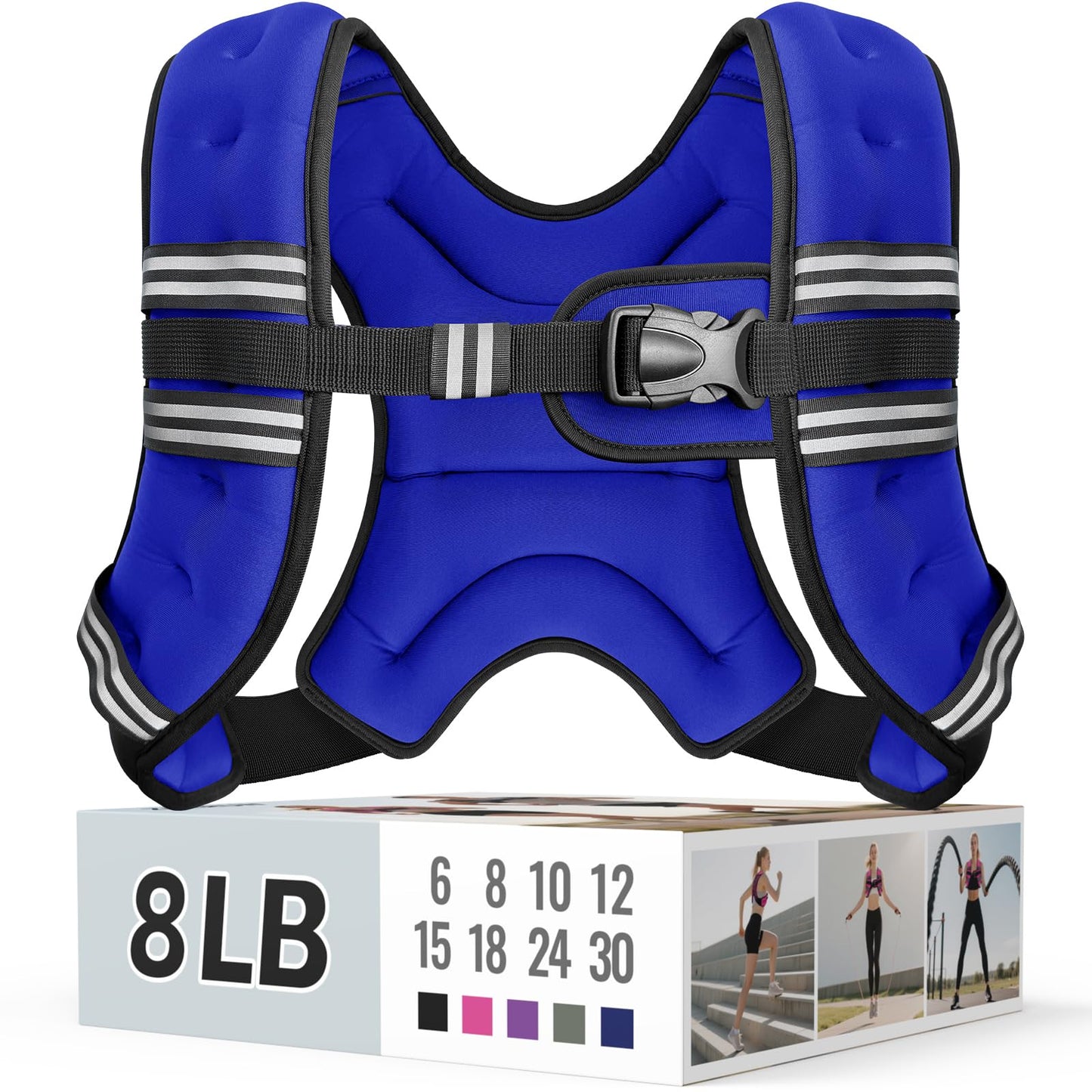 Zeerun Weighted Vest for Women & Men with Reflective Stripe and Adjustable Buckle, Comfortable & Durable Rucking Vest for Walking, Running & Strength Training