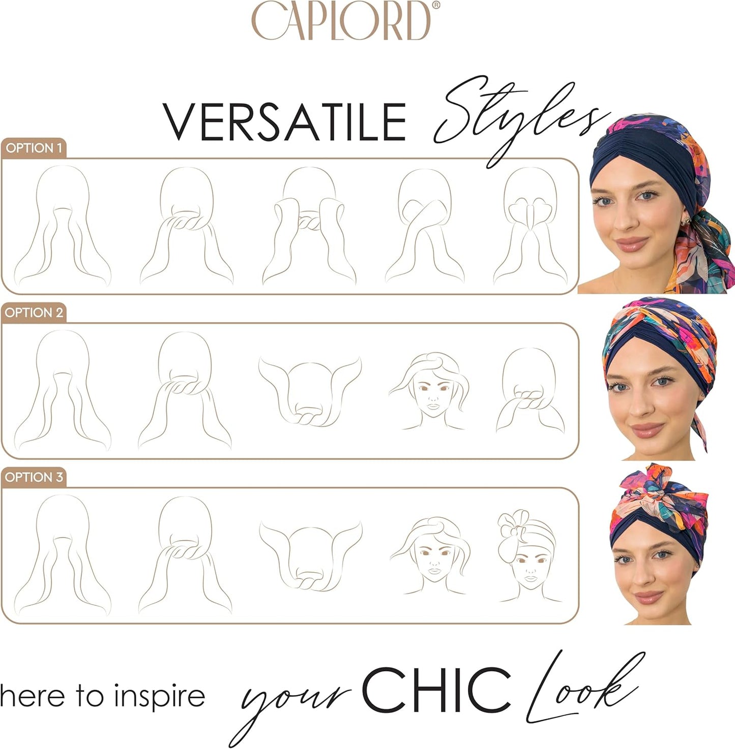CAPLORD Head Scarf for Women Skull Cap Chemo Patients Headwear Cancer Hair Loss Scarf Headwrap Cover Hat Turban Covering Wrap