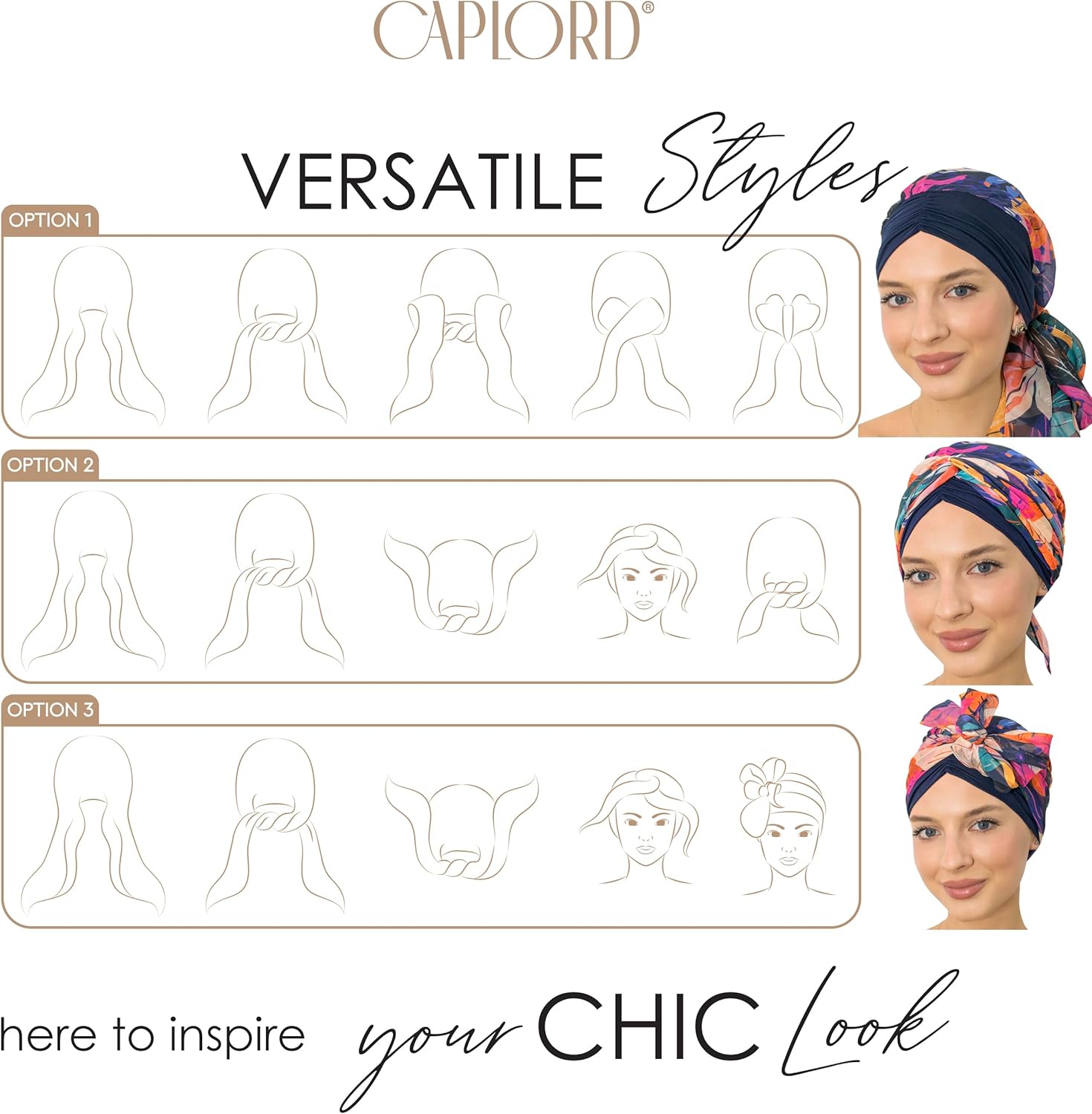 CAPLORD Head Scarf for Women Skull Cap Chemo Patients Headwear Cancer Hair Loss Scarf Headwrap Cover Hat Turban Covering Wrap