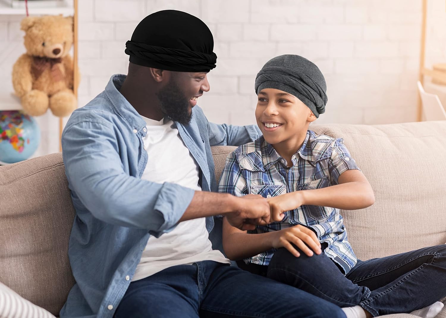 Ababalaya Upgraded Satin Lined Halo Turban Durag for Men &Women Sleeping Bonnet PRE-Tied Headwraps for Hair Loss