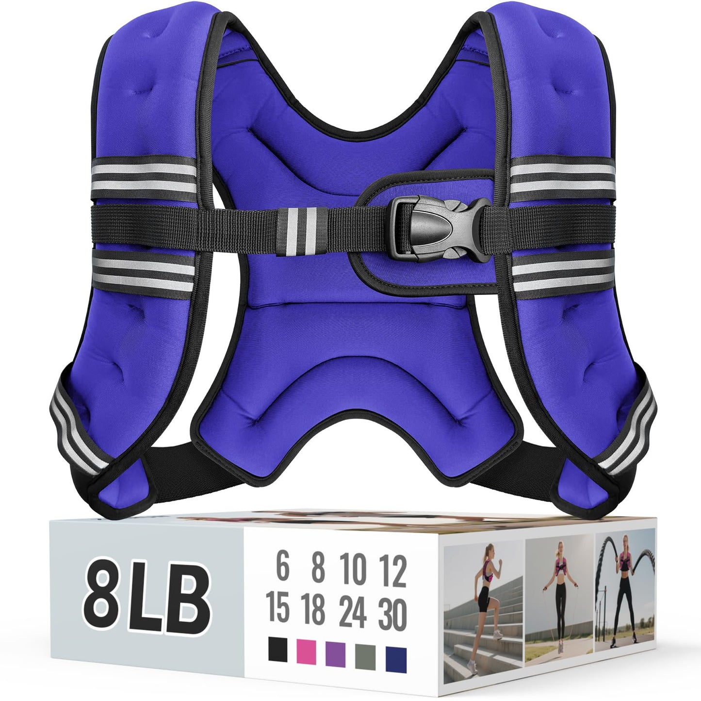 Zeerun Weighted Vest for Women & Men with Reflective Stripe and Adjustable Buckle, Comfortable & Durable Rucking Vest for Walking, Running & Strength Training