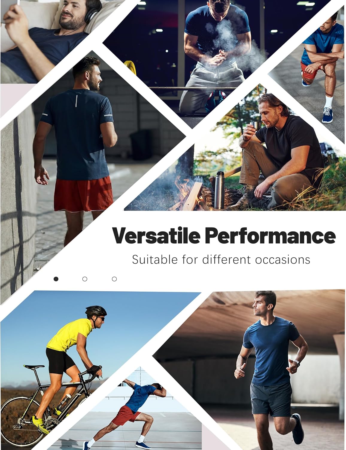 5 Pack Workout Shirts for Men Dry Fit Gym Shirts Short Sleeve Athletic Moisture Wicking T-Shirt