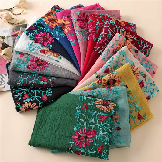 Embroider Floral Scarf